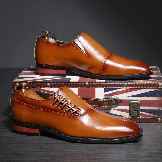 Men Leather Formal Dress Wedding Shoes - Empire P.E