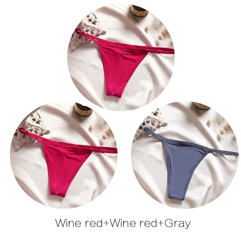3Pcs/set Sexy Low-rise Thongs Women Bikini Panties - Empire P.E