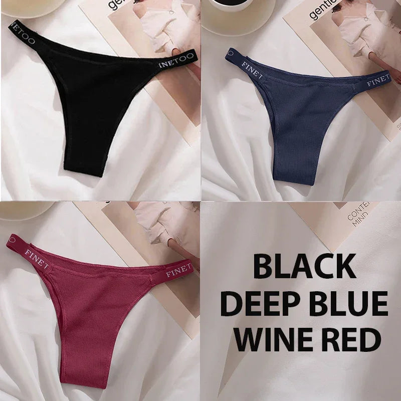 3PCS/Set Cotton Panties Briefs Sexy Thong Women's Underwear Lingerie - Empire P.E