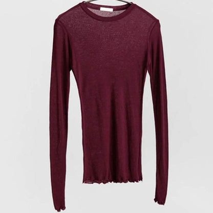 Plain T Shirt Women Cotton Elastic Basic T-shirts - Empire P.E