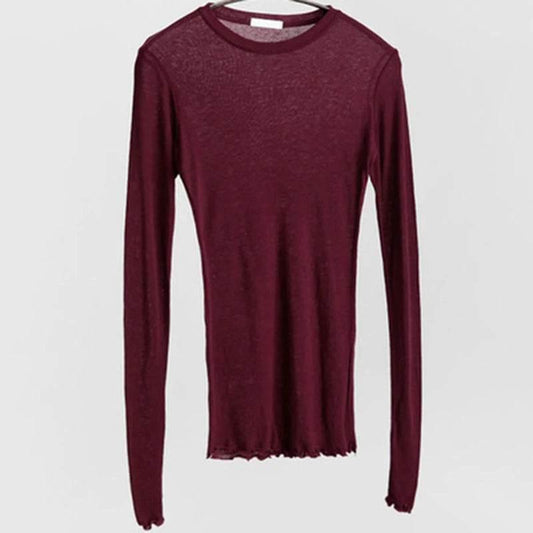 Plain T Shirt Women Cotton Elastic Basic T-shirts - Empire P.E