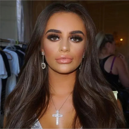 Handmade Long Diamond cz Cross Pendant Real 925 Sterling Silver moissanite Jewelry - Empire P.E