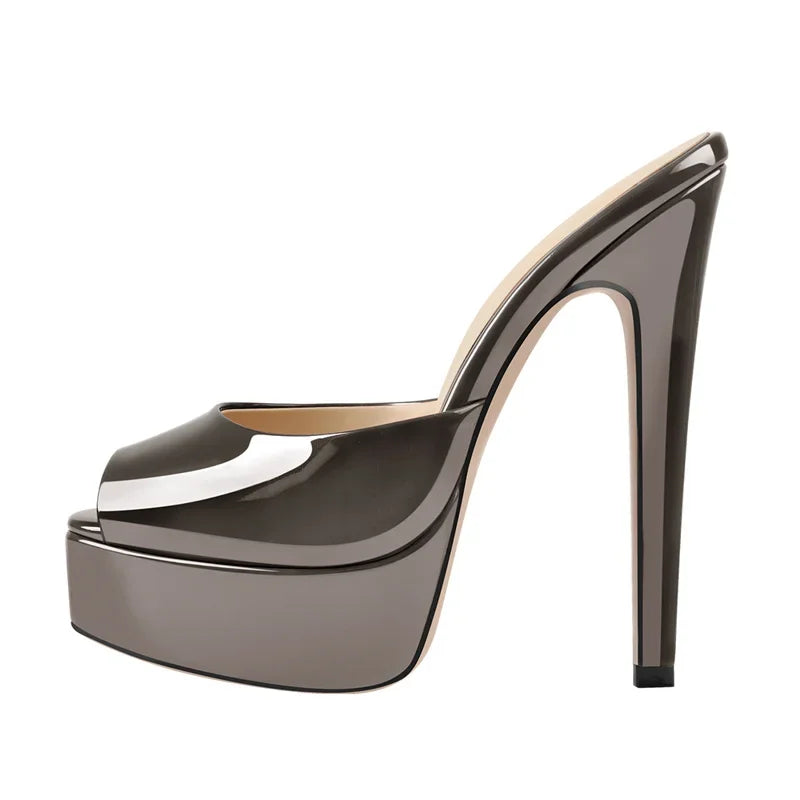 Peep Toe Stiletto High Heels - Empire P.E