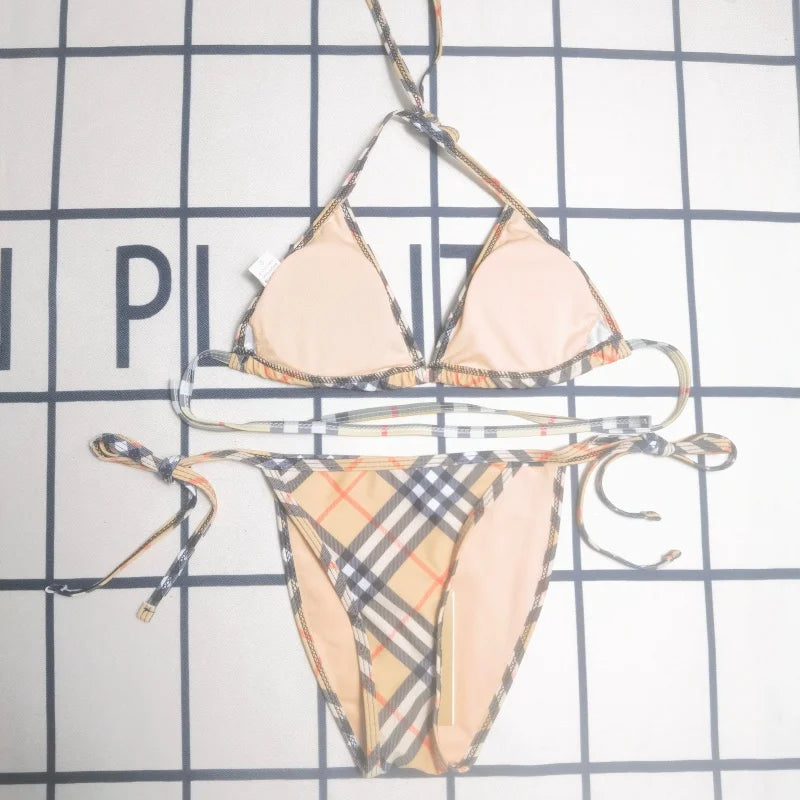 Best-selling Checked Swimsuit Bikini Set