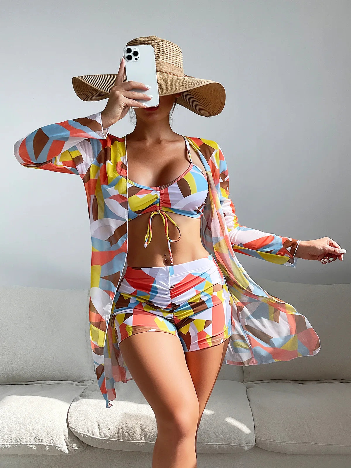 2026 New Summer Women Three Piece Bathing Suit