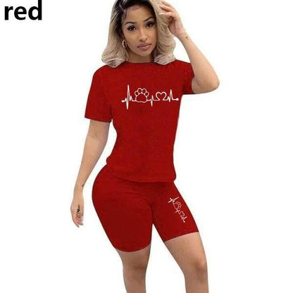 Summer Women Two Piece Set Sportswear T-Shirts and Shorts Ladies Casual O-Neck Pullover Short Sleeve - Empire P.E