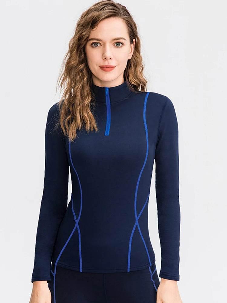 Women Long Sleeve Yoga Tops Fitness Yoga Top Gym Top Sports Wear For Women Push Up Running Top High Elastic Gym Clothes Shirts - Empire P.E