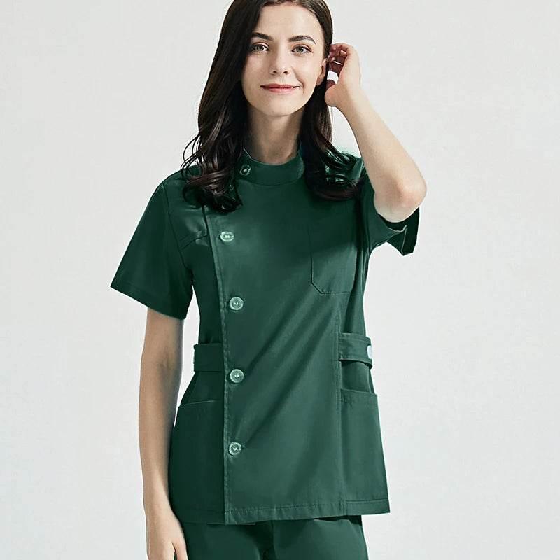 Niaahinn Health Services Scrubs Set Uniforms V-Neck Beauty Salon Work Uniform Women Sets Pet Grooming Institution Scrubs Coat - Empire P.E