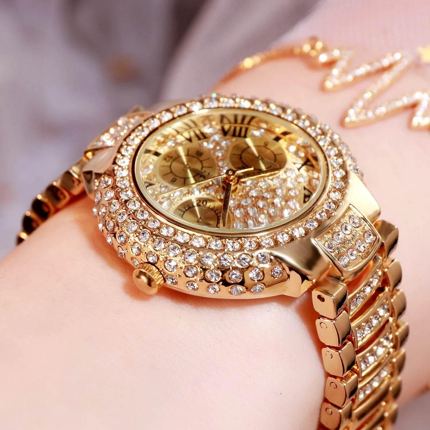Luxury watch women ladies Stainless Steel bracelet watch diamond Fashion waterproof quartz watch relogio feminino Wristwatches - Empire P.E