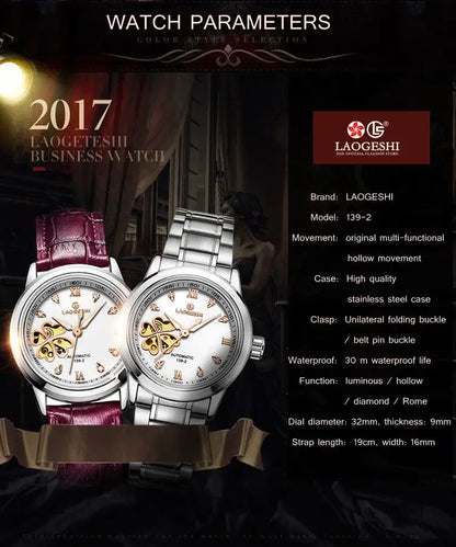 Women's Leather Mechanical  WristWatches