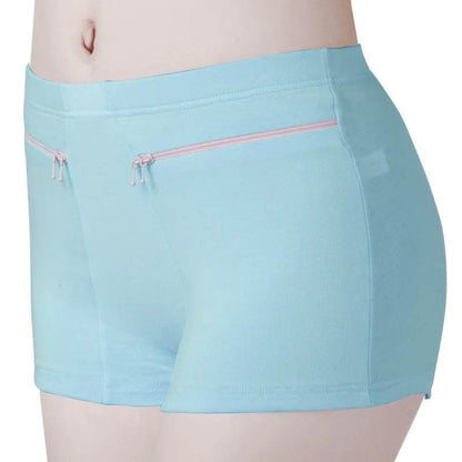 Plus Size Women Safety Short Pants Soft Boyshort Under Skirt Shorts With Zipper Pockets Breathable Theft-proof Female Underwear - Empire P.E