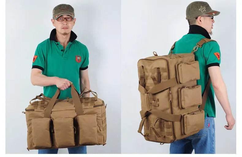 55L Luggage Duffel Bag Camping Backpack Tactical Large Bags Men's Hiking Travel Mountaineering Trip Utility Gym Weekend Duffle - Empire P.E