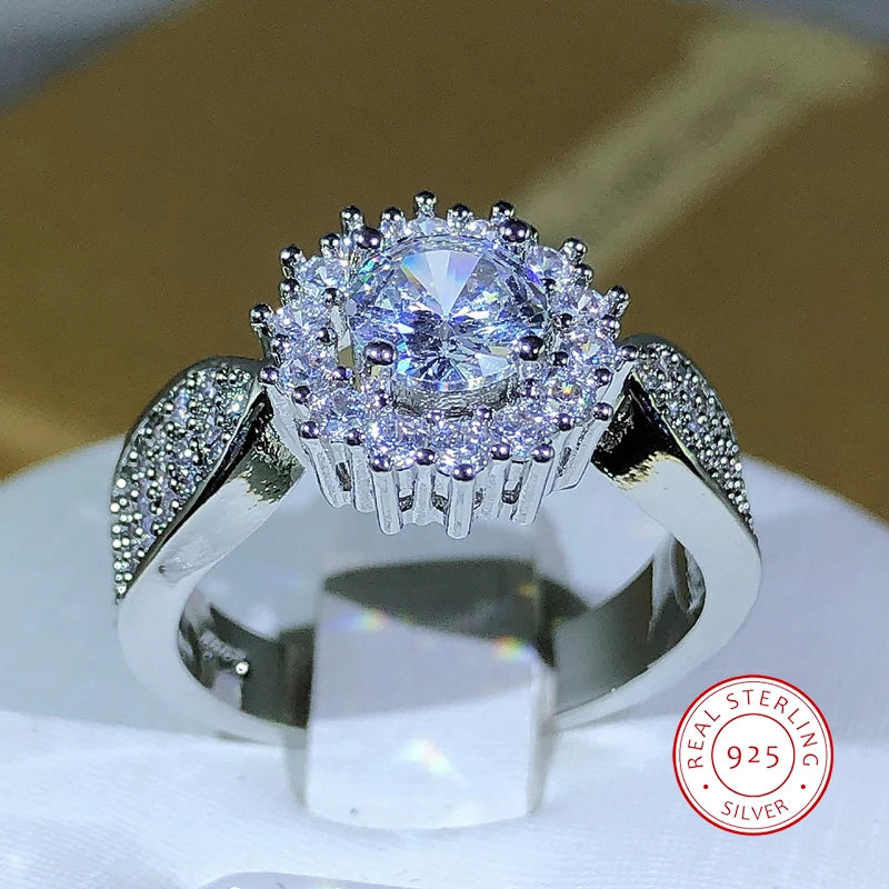 Newest Classic 925 Sliver White Zircon Ring