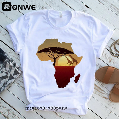 Africa Map Graphic Women T-shirts - Empire P.E