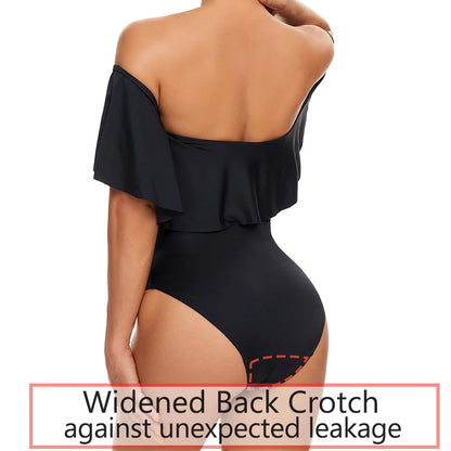 Ruffle-Strap  Women's Period One-piece Swimsuits