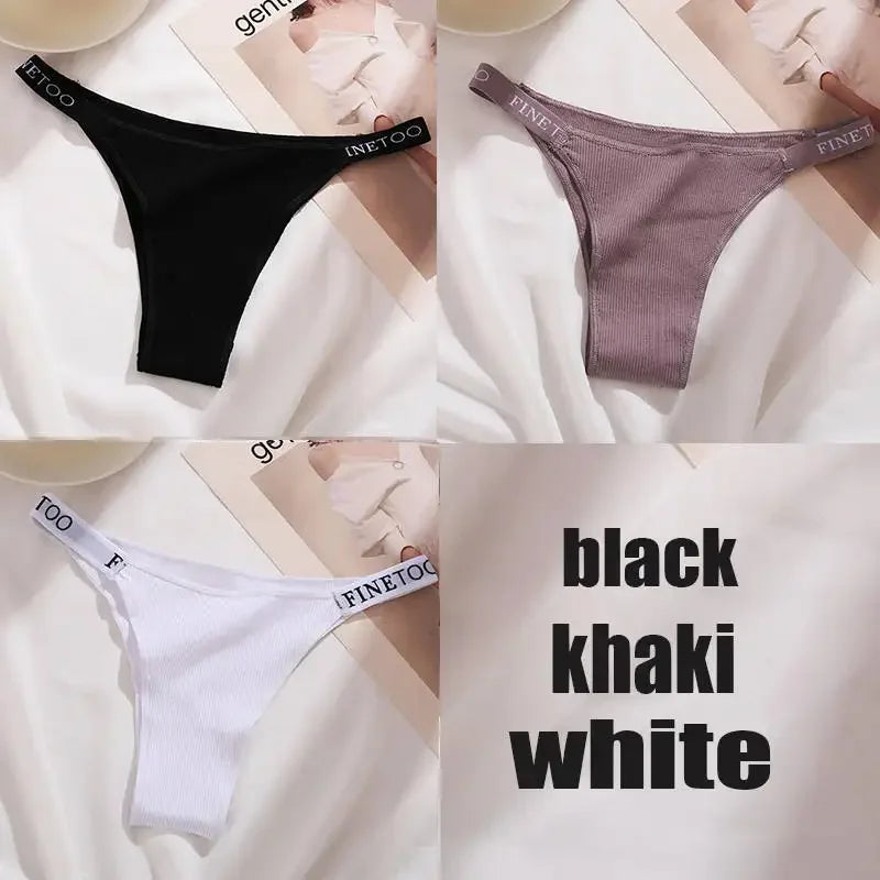 3PCS/Set Cotton Panties Briefs Sexy Thong Women's Underwear Lingerie - Empire P.E