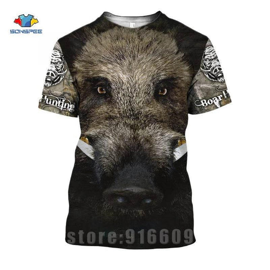 3D Camo Wild Boar Graphic Men's T-Shirt - Empire P.E