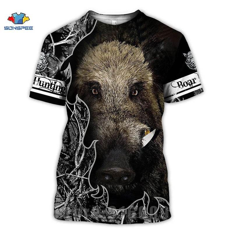 3D Camo Wild Boar Graphic Men's T-Shirt - Empire P.E