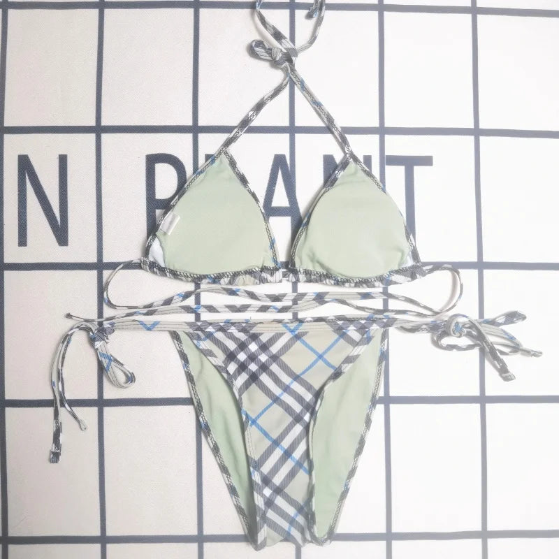 Best-selling Checked Swimsuit Bikini Set