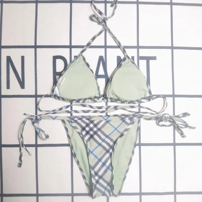 Best-selling Checked Swimsuit Bikini Set