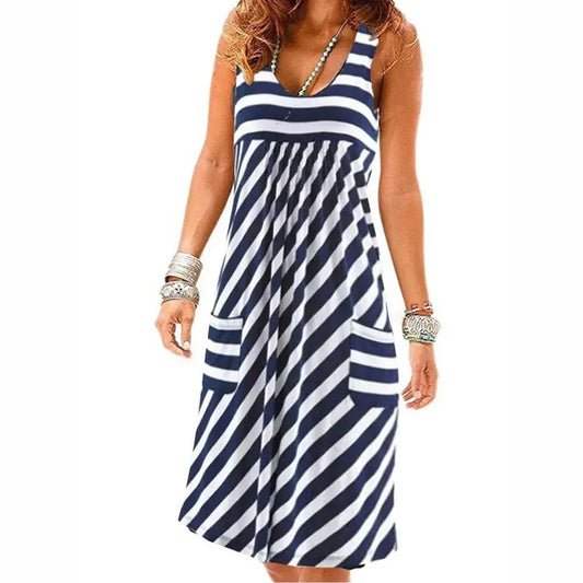 Fashion striped dress sleeveless - Empire P.E