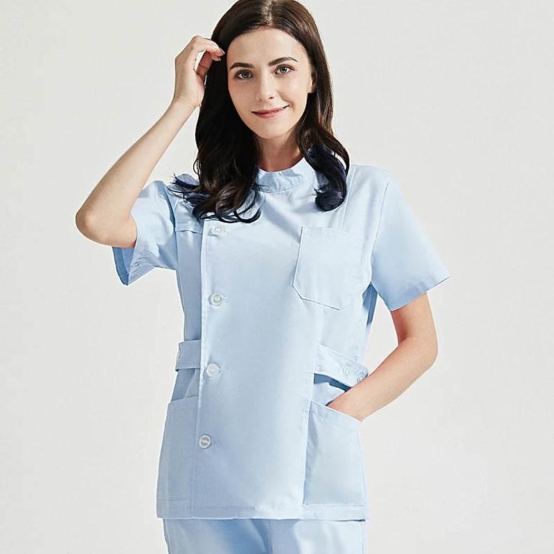 Niaahinn Health Services Scrubs Set Uniforms V-Neck Beauty Salon Work Uniform Women Sets Pet Grooming Institution Scrubs Coat - Empire P.E