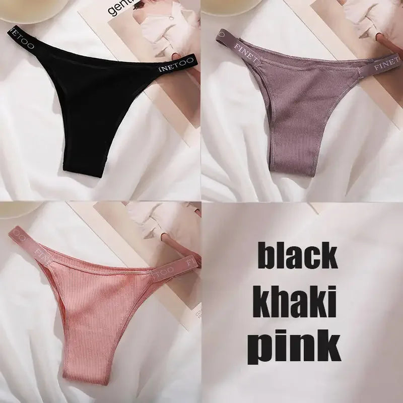 3PCS/Set Cotton Panties Briefs Sexy Thong Women's Underwear Lingerie - Empire P.E