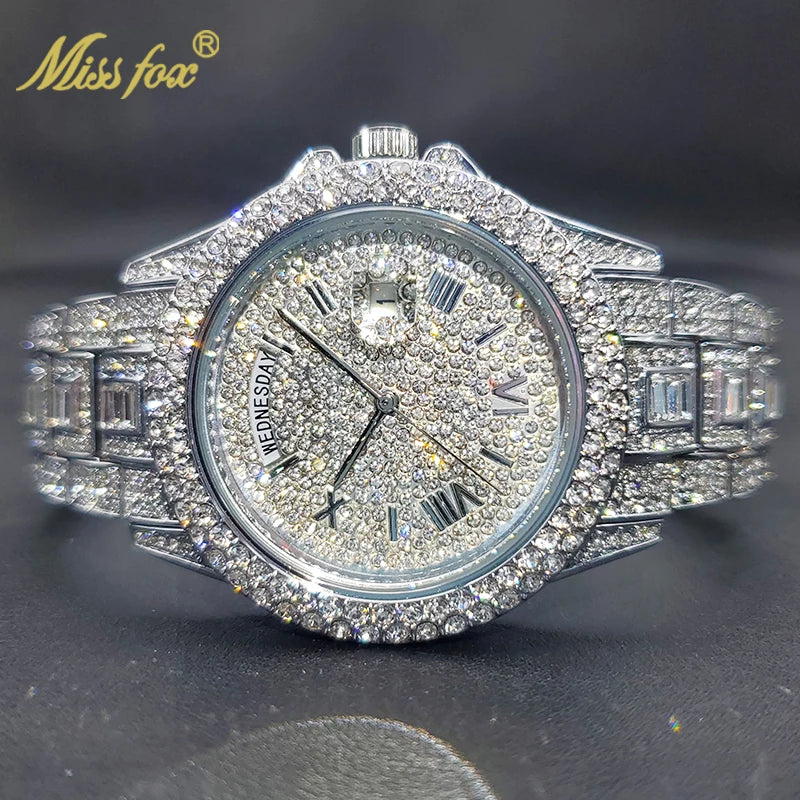 18K Gold Men Luxury Designer Diamond Watch