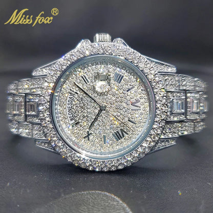 18K Gold Men Luxury Designer Diamond Watch