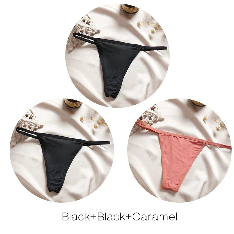 3Pcs/set Sexy Low-rise Thongs Women Bikini Panties - Empire P.E