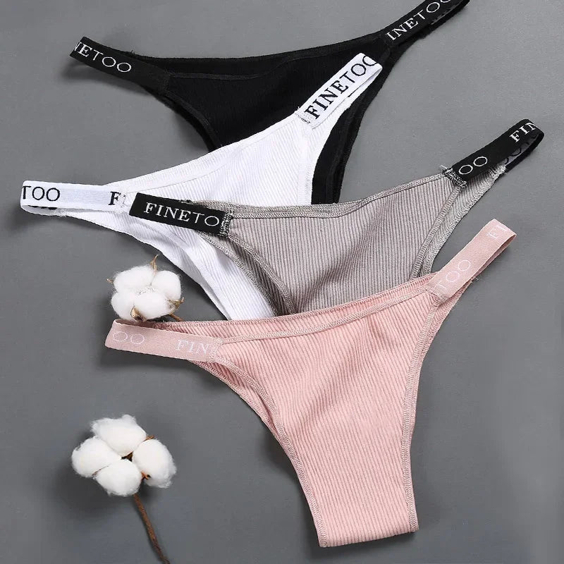3PCS/Set Cotton Panties Briefs Sexy Thong Women's Underwear Lingerie - Empire P.E
