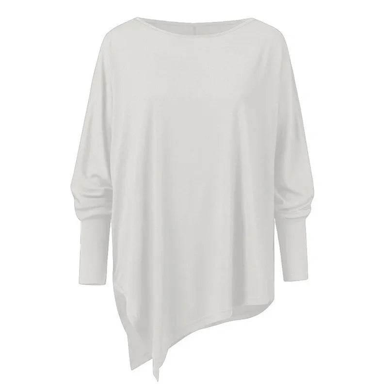 Cotton Irregular Women Blouses Shirt 2022 Autumn Female Solid Pullover Tops Casual O Neck Long Sleeve Blouse Ladies Tunic Blusas - Empire P.E