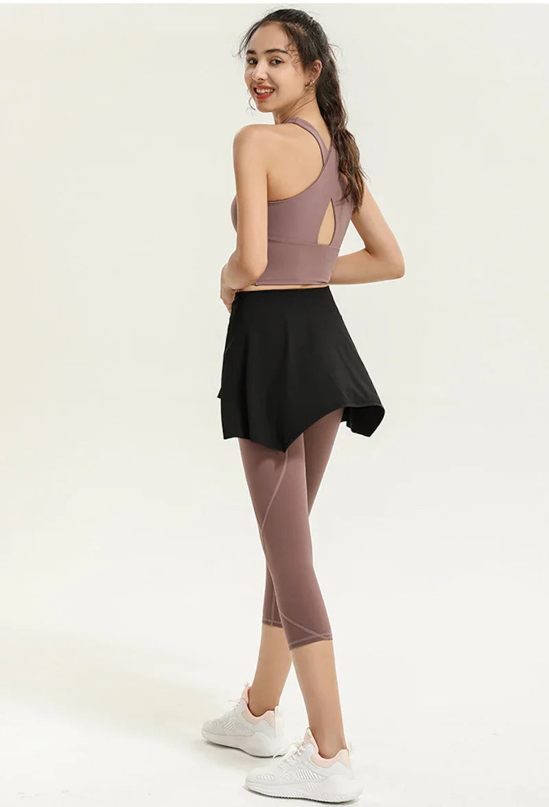 Gym Skirt Wrap Covering Buttocks Workout Fitness Wear Dance Ballet Skirts for Women Sport Yoga Dress Short Thigh Cover Skirt - Empire P.E