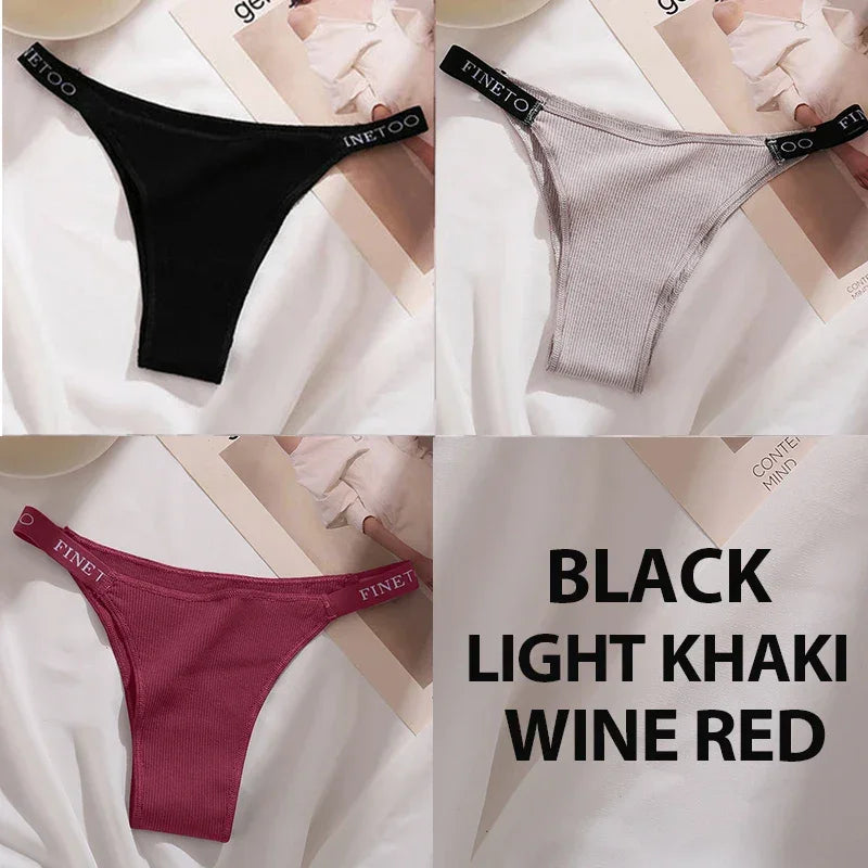3PCS/Set Cotton Panties Briefs Sexy Thong Women's Underwear Lingerie - Empire P.E