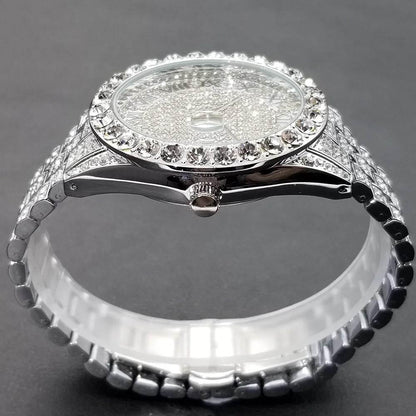 MISSFOX Hip Hop Men Watches Brand Luxury Roman Ice Out Automatic Date Male Wristwatch Full Diamond Waterproof Luminous Watch New - Empire P.E