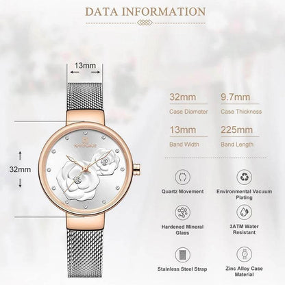 Women Watch Top Luxury Brand Steel Mesh Waterproof - Empire P.E