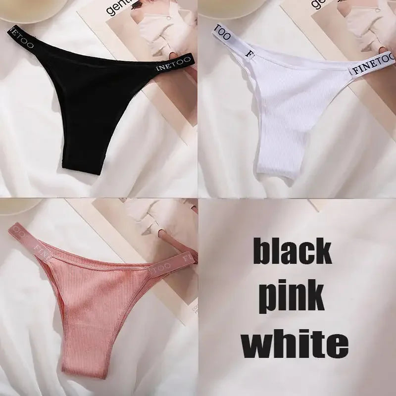 3PCS/Set Cotton Panties Briefs Sexy Thong Women's Underwear Lingerie - Empire P.E