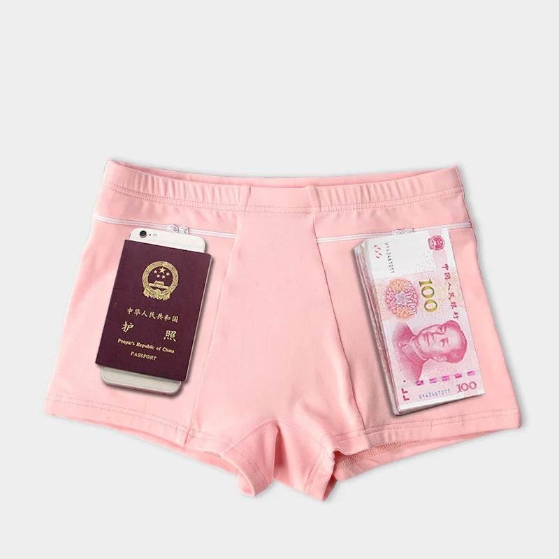 Plus Size Women Safety Short Pants Soft Boyshort Under Skirt Shorts With Zipper Pockets Breathable Theft-proof Female Underwear - Empire P.E