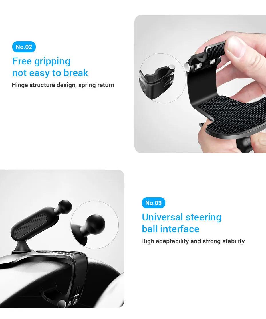 Dashboard Car Phone Holder ABS Mobile Phone Sun Visor Holder Auto Rear View Mirror Phone Support 360 Degree Rotation Accessories - Empire P.E