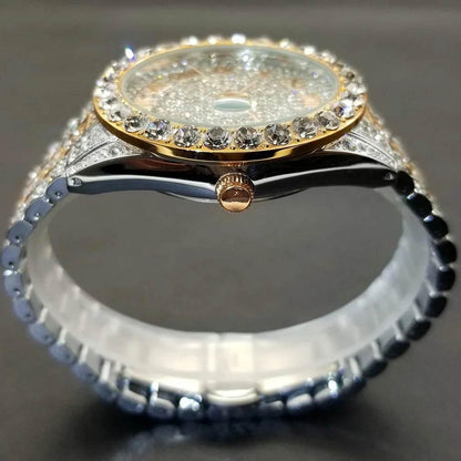 MISSFOX Hip Hop Men Watches Brand Luxury Roman Ice Out Automatic Date Male Wristwatch Full Diamond Waterproof Luminous Watch New - Empire P.E