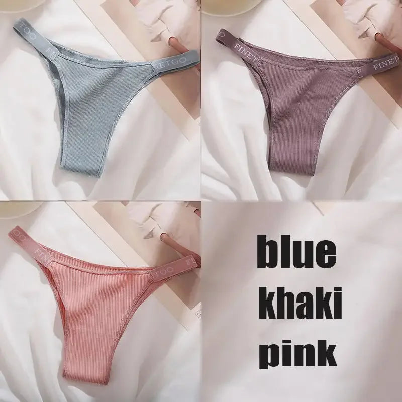 3PCS/Set Cotton Panties Briefs Sexy Thong Women's Underwear Lingerie - Empire P.E