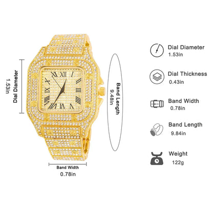 Luxury Moissanite Iced Out Watches Hip Hop Bust Down Diamond Watch - Empire P.E