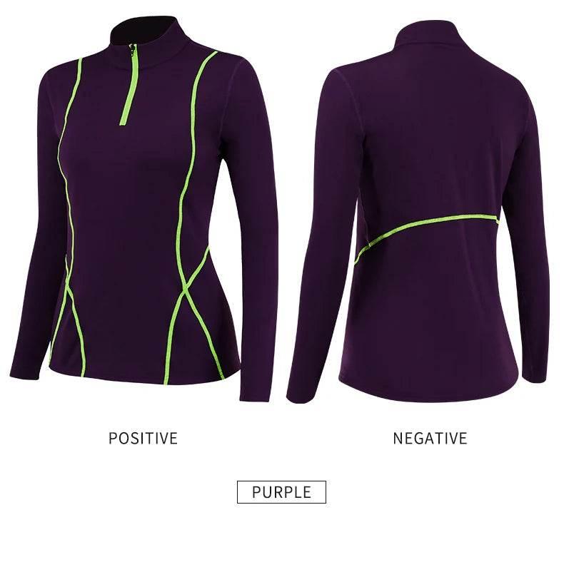 Women Long Sleeve Yoga Tops Fitness Yoga Top Gym Top Sports Wear For Women Push Up Running Top High Elastic Gym Clothes Shirts - Empire P.E