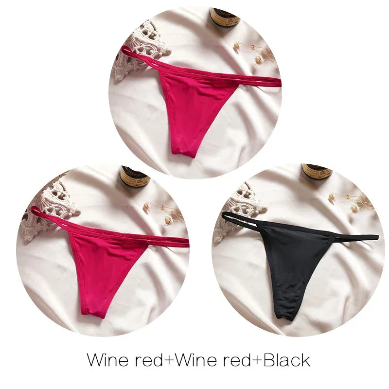 3Pcs/set Sexy Low-rise Thongs Women Bikini Panties - Empire P.E