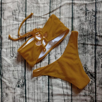 Solid Bikini Brazilian Swimsuit Bikini Set - Empire P.E