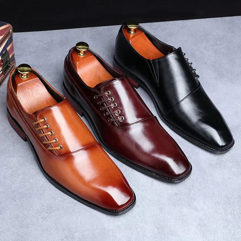 Men Leather Formal Dress Wedding Shoes - Empire P.E