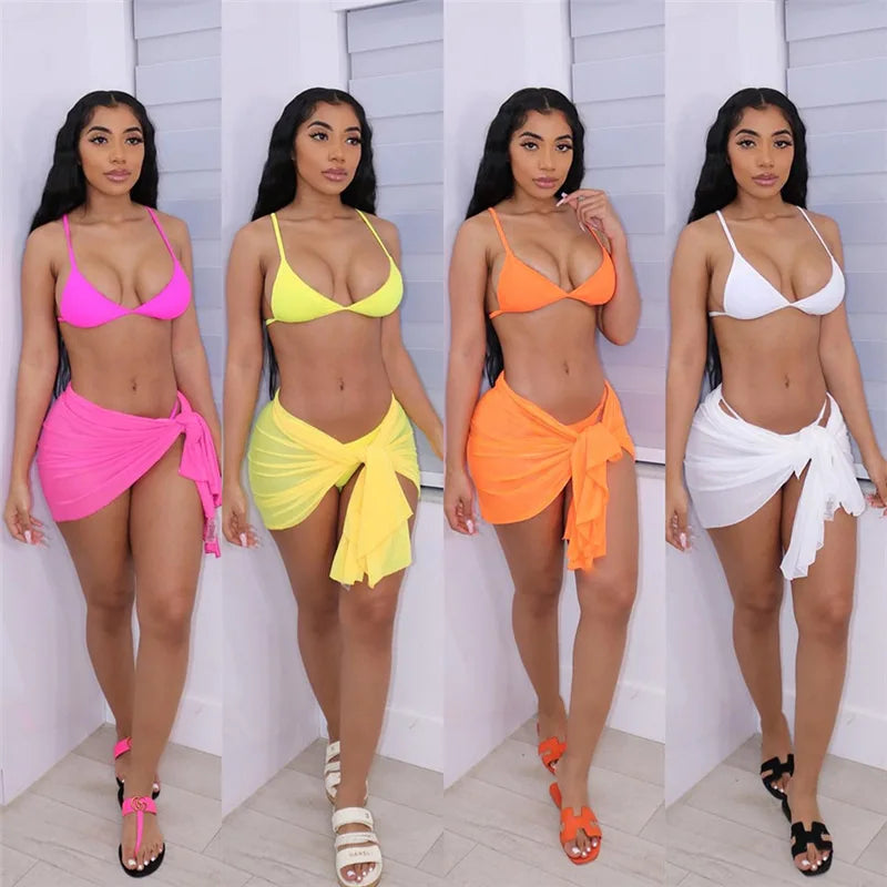 New Women's 3 Piece Bikini Set Swim Suits