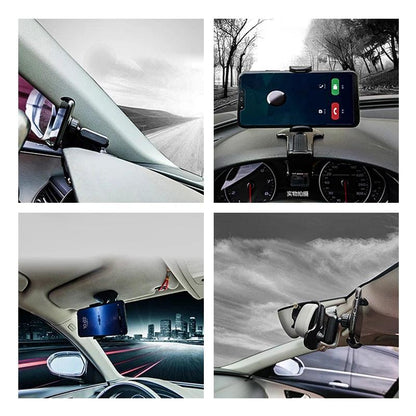 Dashboard Car Phone Holder ABS Mobile Phone Sun Visor Holder Auto Rear View Mirror Phone Support 360 Degree Rotation Accessories - Empire P.E