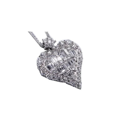Heart Lab Diamond Pendant Real 925 Sterling Silver moissanite Jewelry - Empire P.E