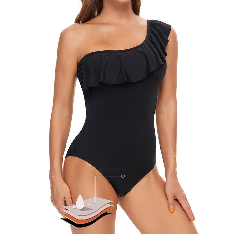 Ruffle-Strap  Women's Period One-piece Swimsuits